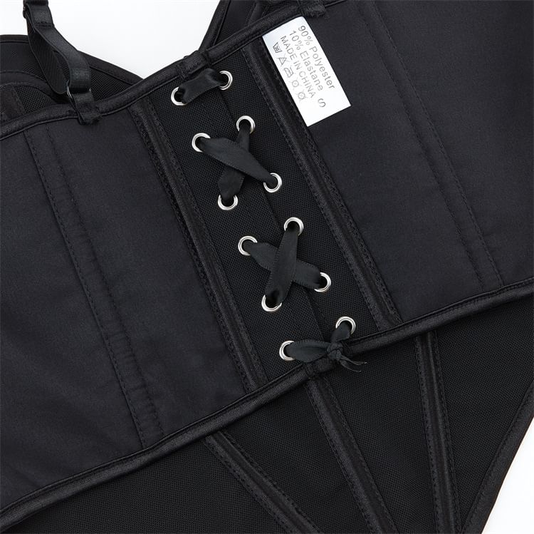 Sheer Mesh Bustier Top in Solid Color
