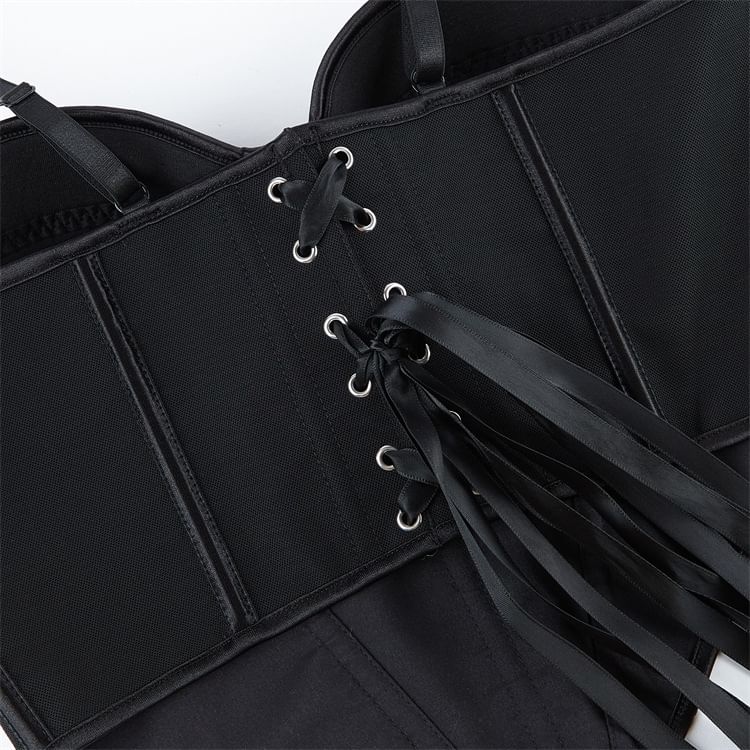 Sheer Mesh Bustier Top in Solid Color