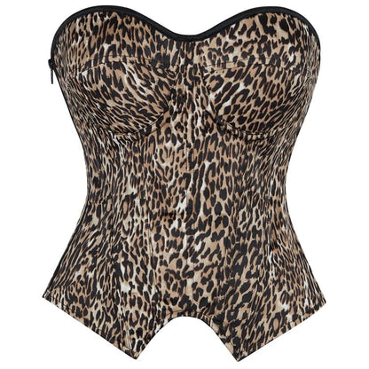 Leopard Print Corset Tube Top for Edgy Look