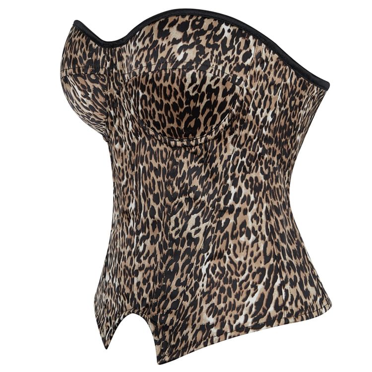 Leopard Print Corset Tube Top for Edgy Look