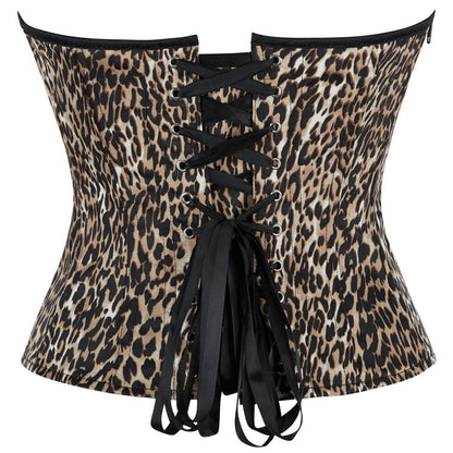 Leopard Print Corset Tube Top for Edgy Look