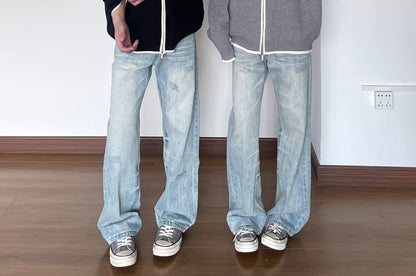 Couple Matching Stand Collar Striped Zip Oversized Cardigan