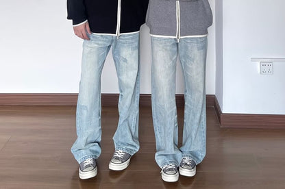 Couple Matching Stand Collar Striped Zip Oversized Cardigan