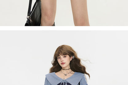 Two-Tone Collared Long-Sleeve Shirt