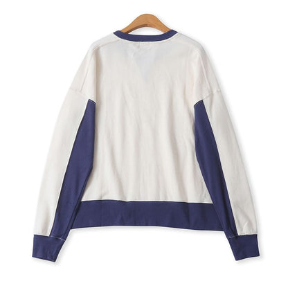 Two-Tone Crew Neck Oversized Sweatshirt