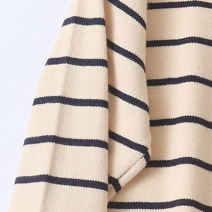 Striped Crew Neck Knit Sweater