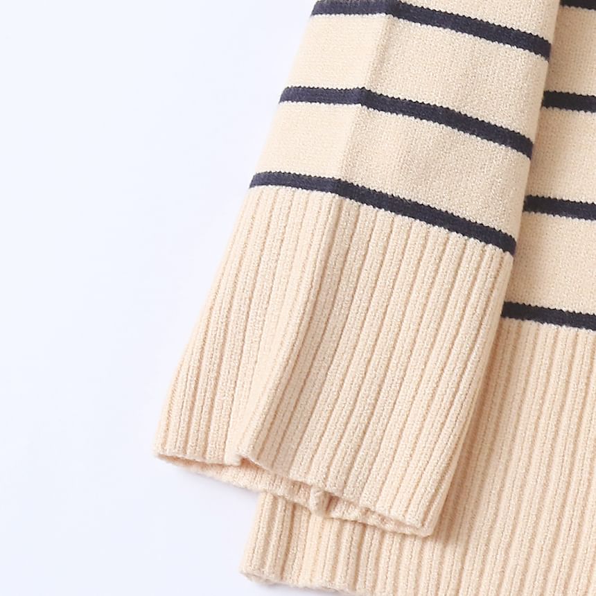 Striped Crew Neck Knit Sweater
