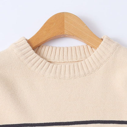 Striped Crew Neck Knit Sweater