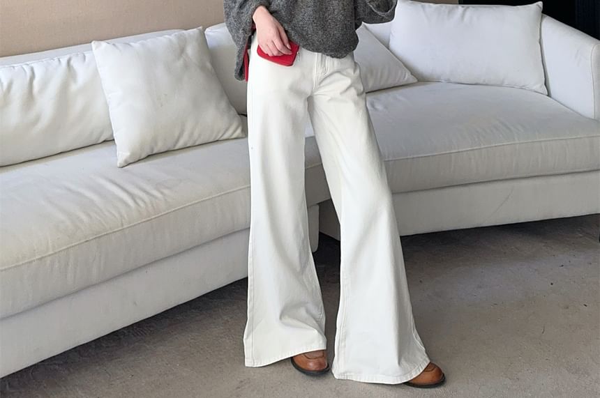 Buttoned Wide-Sleeve Mock Neck Sweater