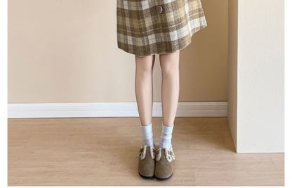 Maternity Plaid A-Line Dress and Top Set