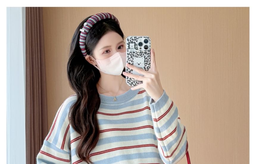 Maternity Striped Crewneck Sweater