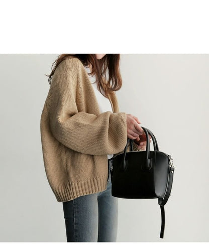 Open Front Plain Cardigan