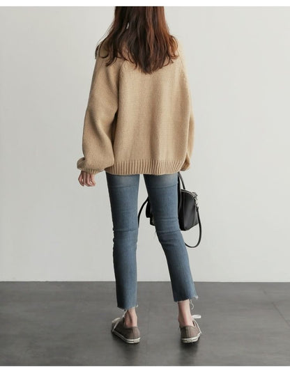Open Front Plain Cardigan