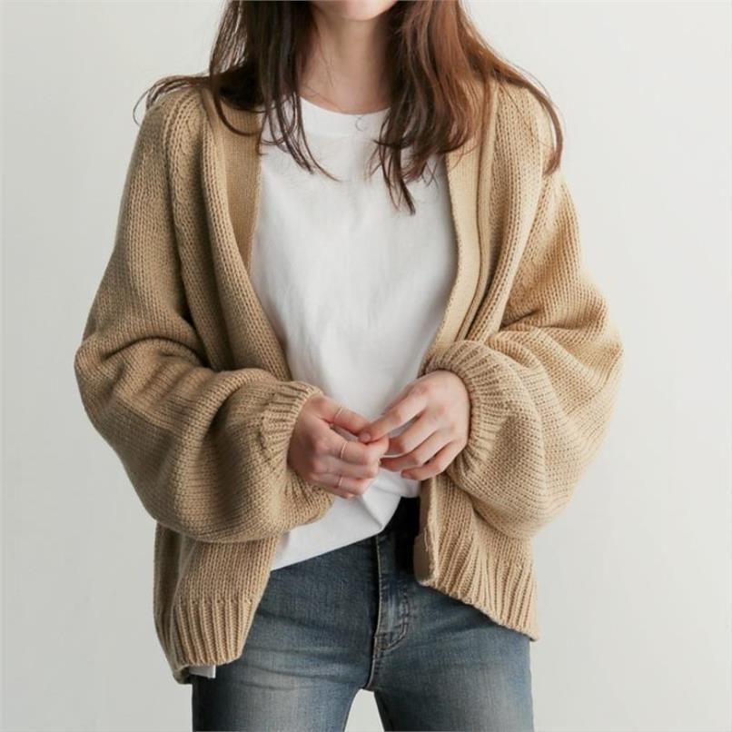 Open Front Plain Cardigan