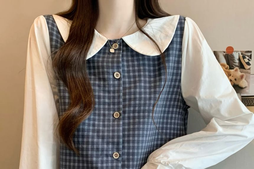Checkerboard Pattern Long Sleeve Shirt