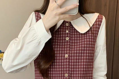 Checkerboard Pattern Long Sleeve Shirt