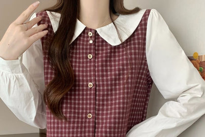 Checkerboard Pattern Long Sleeve Shirt