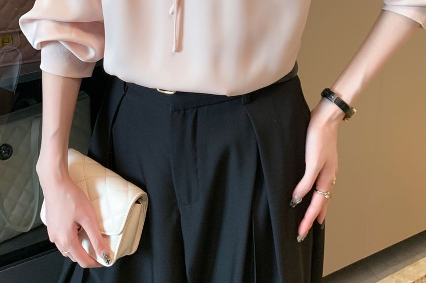 Frill Trim Long Sleeve Blouse