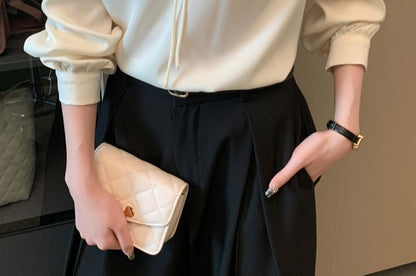 Frill Trim Long Sleeve Blouse