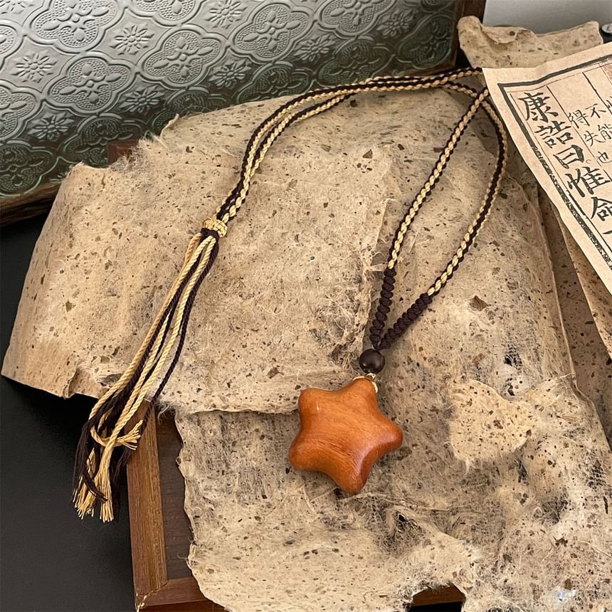 Wooden Pendant Necklace
