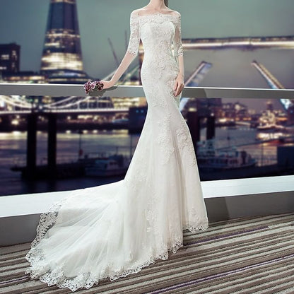 Off-Shoulder Mermaid Lace Wedding Gown (Various Designs)