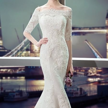 Off-Shoulder Mermaid Lace Wedding Gown (Various Designs)