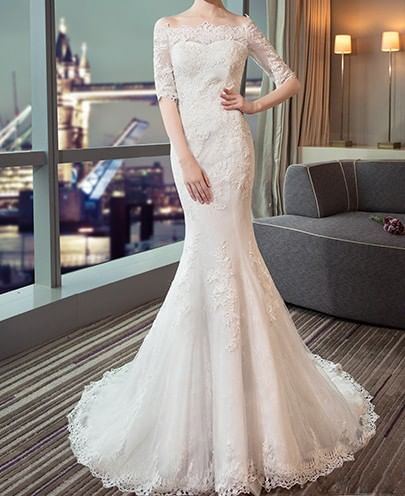 Off-Shoulder Mermaid Lace Wedding Gown (Various Designs)