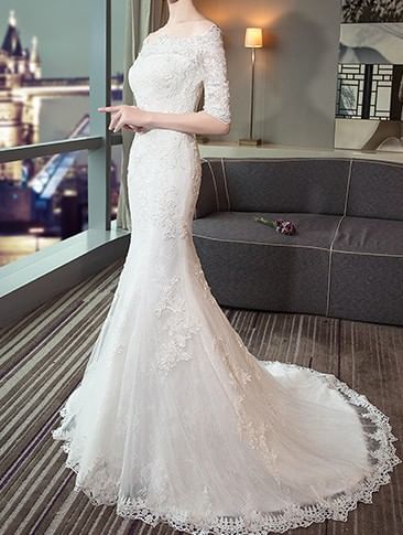 Off-Shoulder Mermaid Lace Wedding Gown (Various Designs)