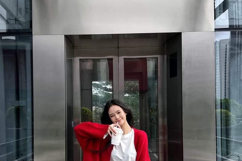 Plain Open Front Cardigan