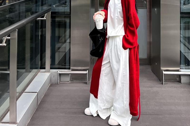 Plain Open Front Cardigan