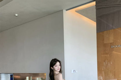 Strapless Faux Pearl Detail Mini Cocktail Dress