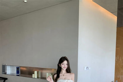 Strapless Faux Pearl Detail Mini Cocktail Dress