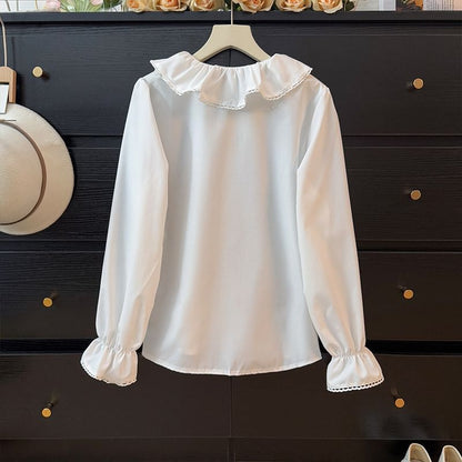 Peter Pan Collar Pleated Loose Blouse