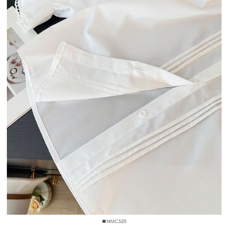 Peter Pan Collar Pleated Loose Blouse