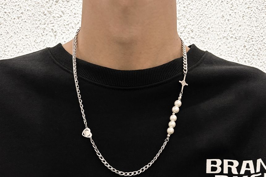 Faux Pearl Chain Necklace