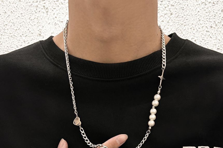 Faux Pearl Chain Necklace