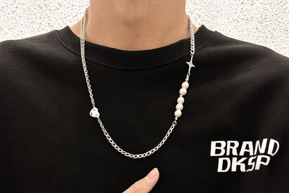 Faux Pearl Chain Necklace