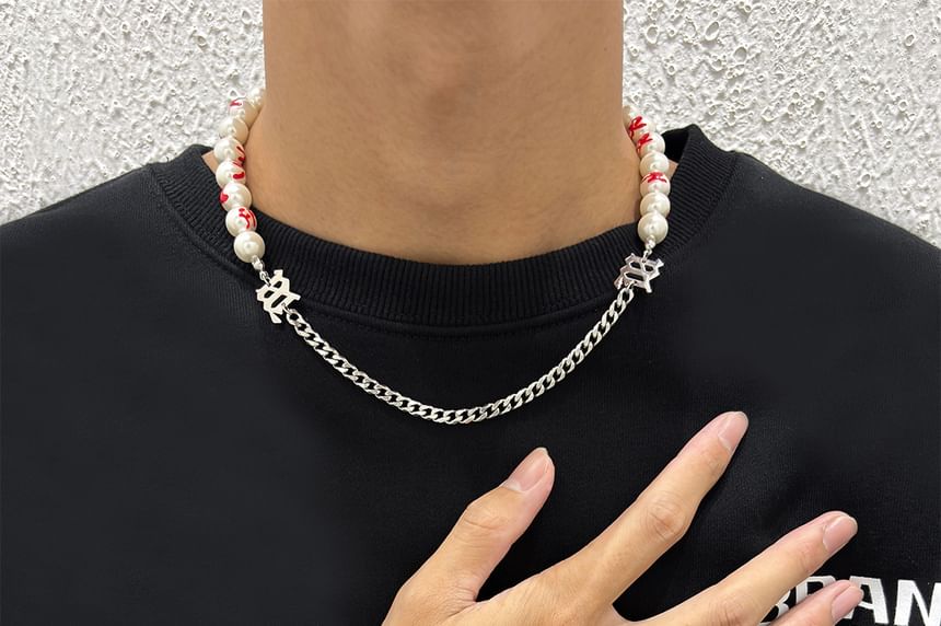 Chain Faux Pearl Necklace