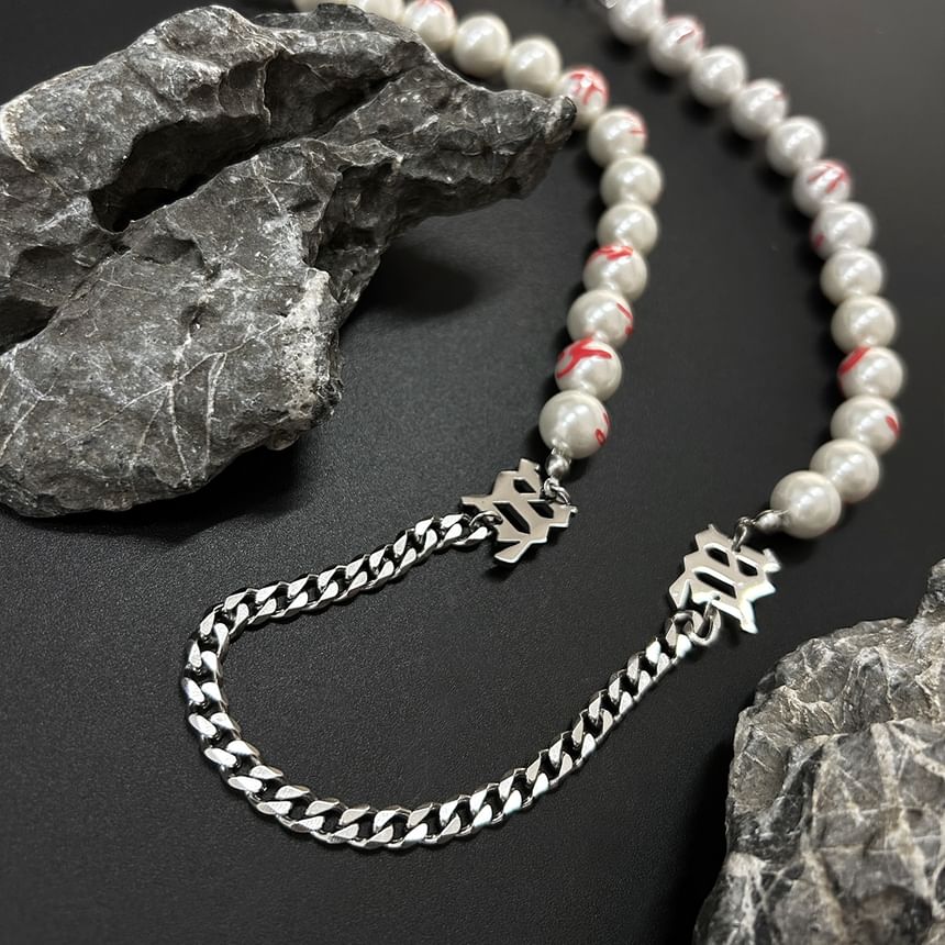 Chain Faux Pearl Necklace