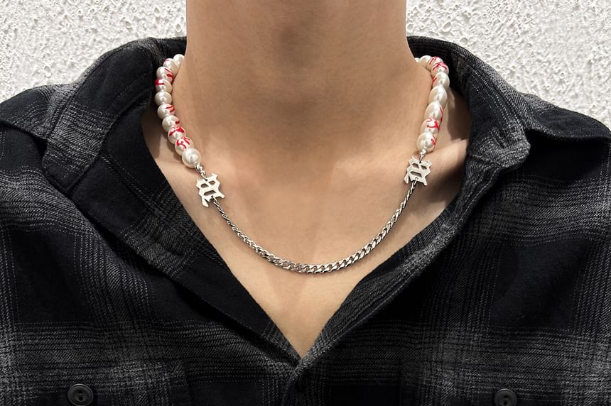Chain Faux Pearl Necklace
