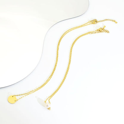 Faux Pearl Double-Layered Necklace
