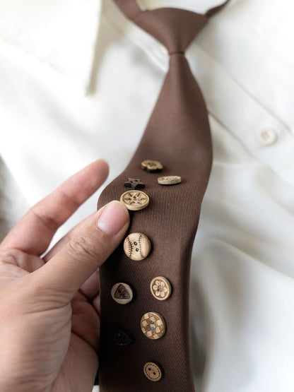 Button Detail Neck Tie