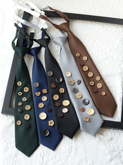 Button Detail Neck Tie