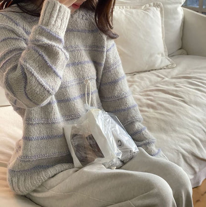 Striped Crewneck Knit Sweater
