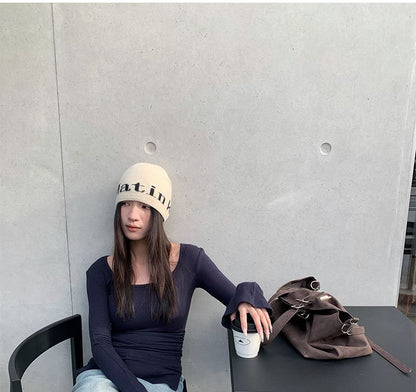 Scoop-Neck Long-Sleeve Solid Tee