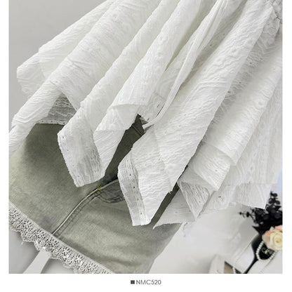 Smocked Asymmetric Flow Tube Top