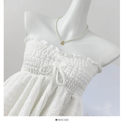 Smocked Asymmetric Flow Tube Top