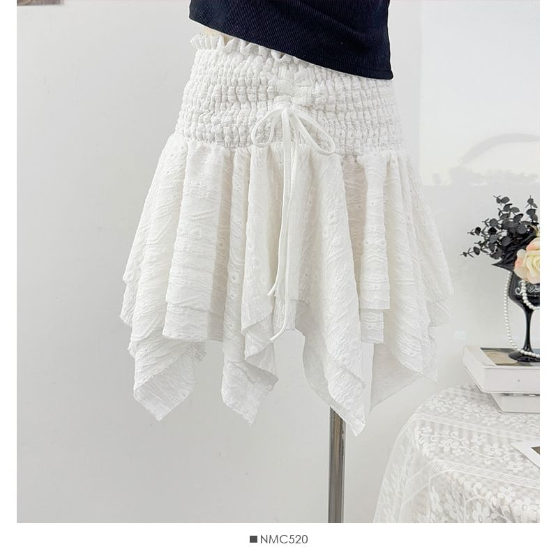 Smocked Asymmetric Flow Tube Top