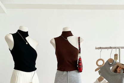 Asymmetrical Halter-Neck Top