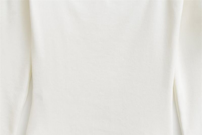 Frill Trim Scoop Neck Lace Crop T-Shirt